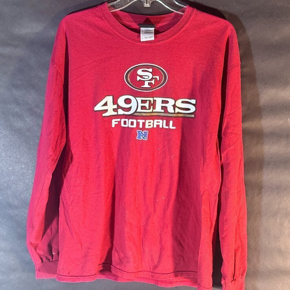 Vintage NFL Team SF 49ERS Football Long Sleeve Red Gold Tee